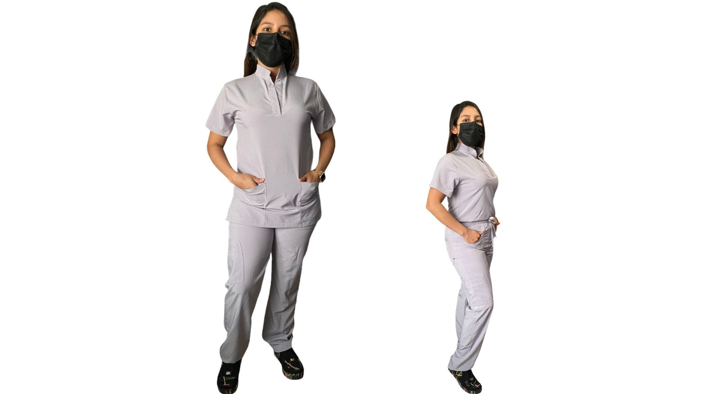 Uniforme Quirúrgico - Mujer - Gris Claro - Modelo Chiapas