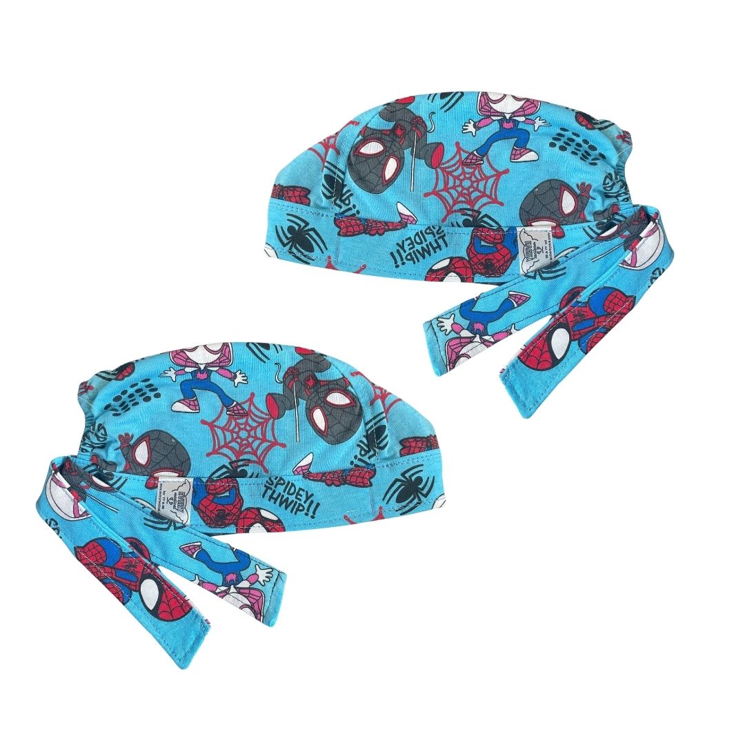 Gorro Medico Quirúrgico - Estampado Baby Spiderman - Cartoon - Azul