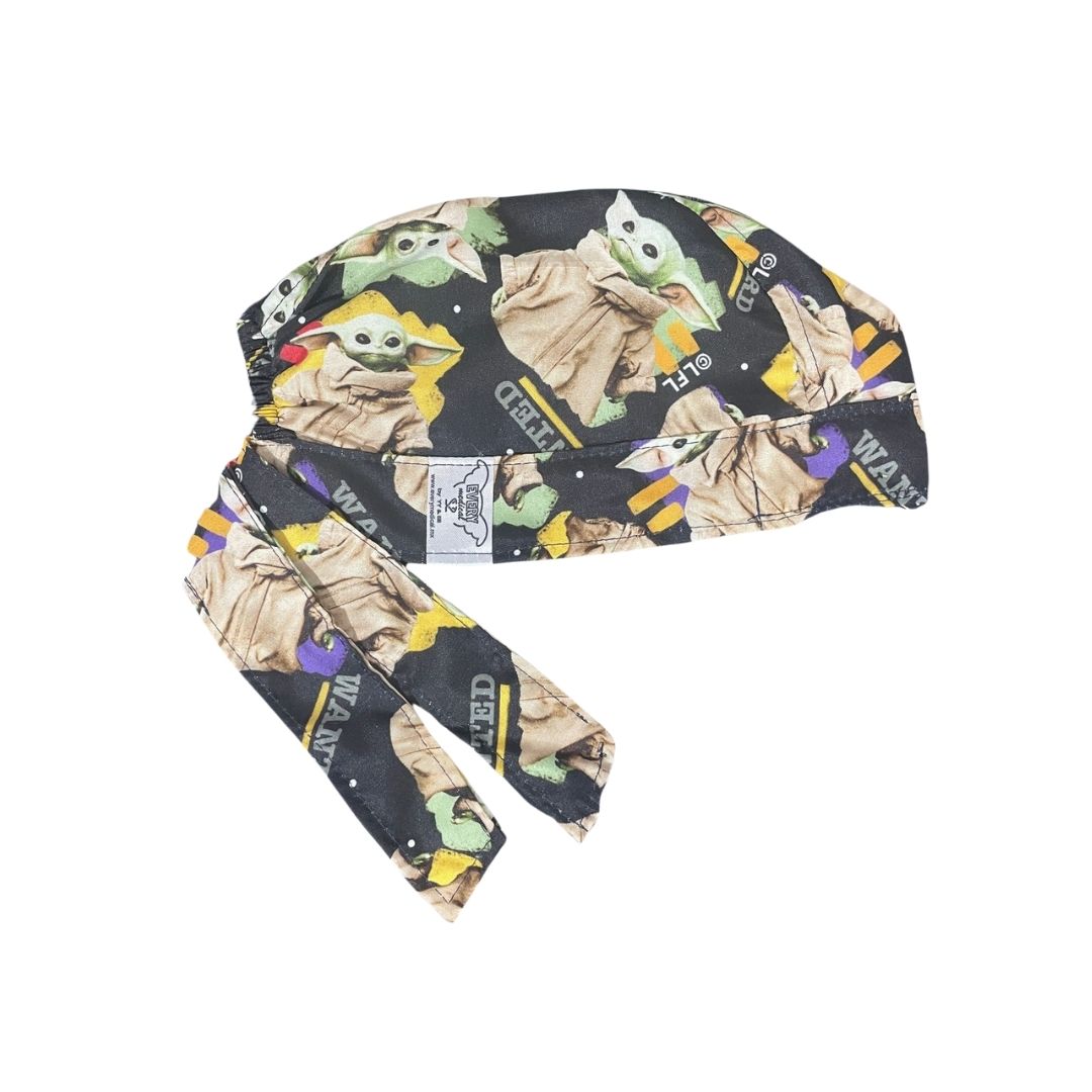 Gorro Medico Quirúrgico - Baby Yoda - Grogu - Mandalorian - Negro