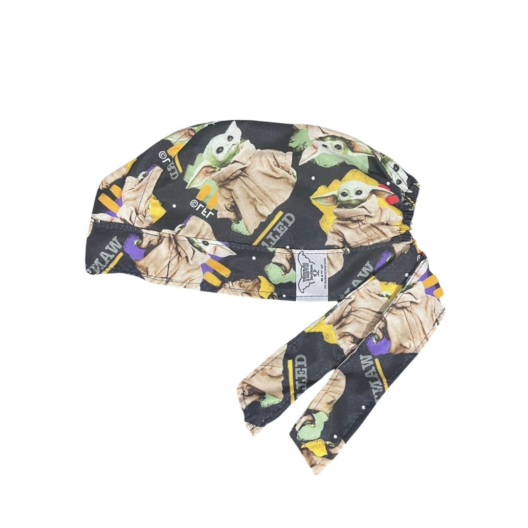 Gorro Medico Quirúrgico - Baby Yoda - Grogu - Mandalorian - Negro