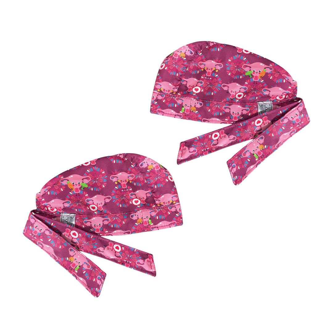 Gorro Quirúrgico - Estampado - Útero - Gorrito Medico - Negro 7