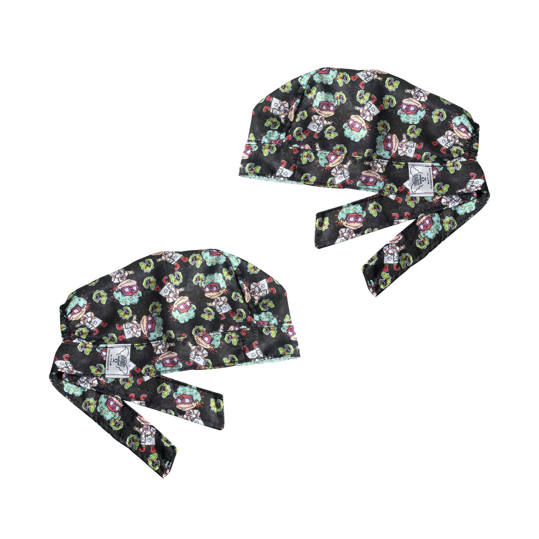Gorro Quirúrgico Medico - Rugrats - Reptar - Antifluido - Negro