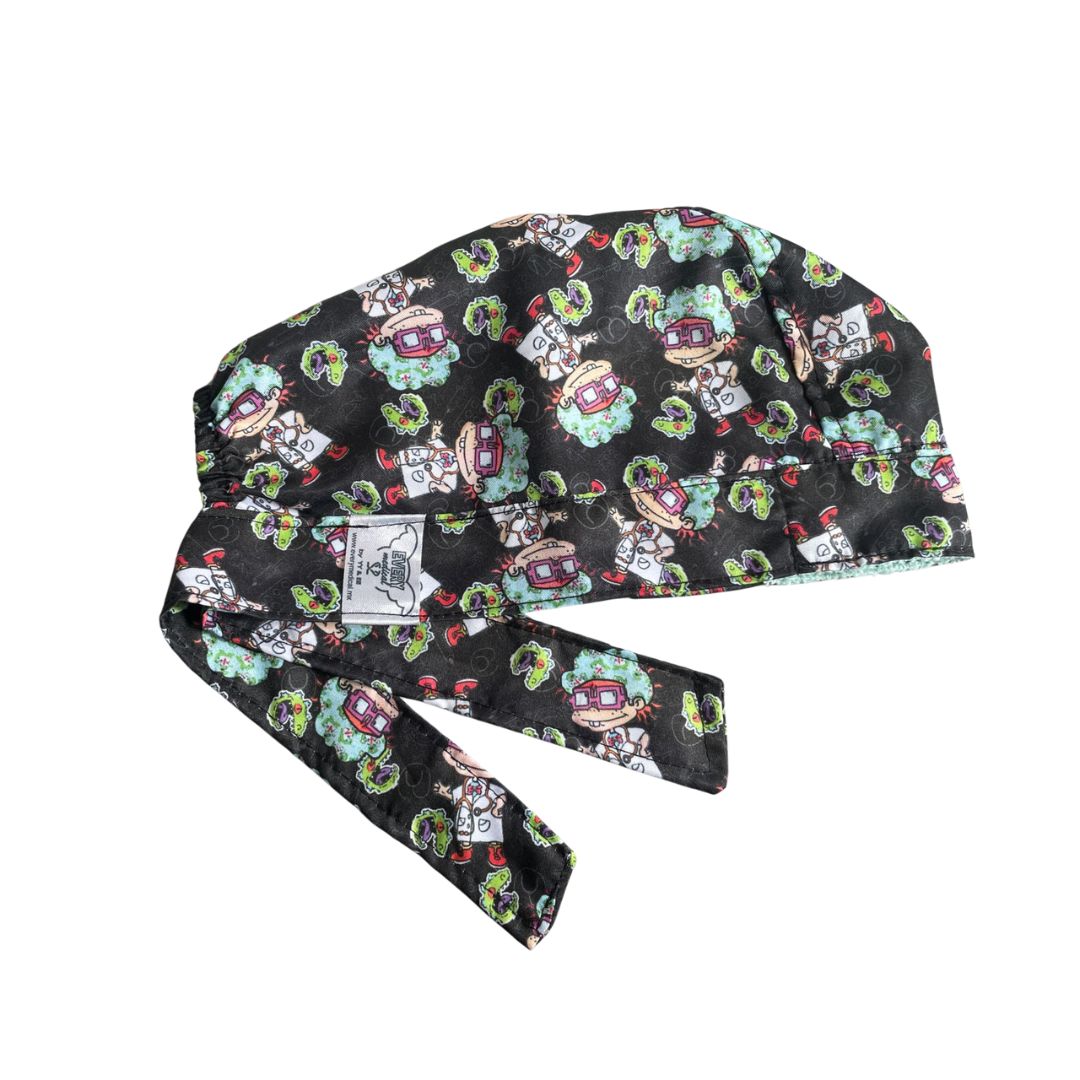 Gorro Quirúrgico Medico - Rugrats - Reptar - Antifluido - Negro