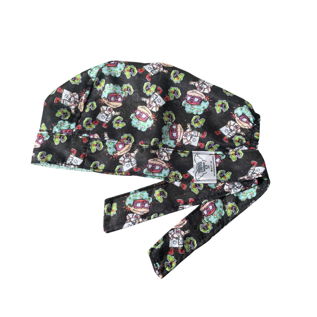 Gorro Quirúrgico Medico - Rugrats - Reptar - Antifluido - Negro