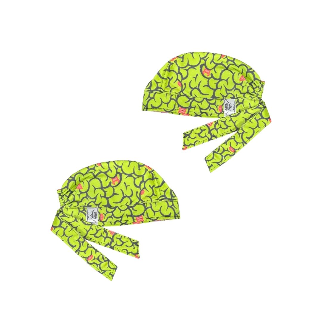 Gorro Medico Quirúrgico - Estampado - Cerebro Zombie - Verde