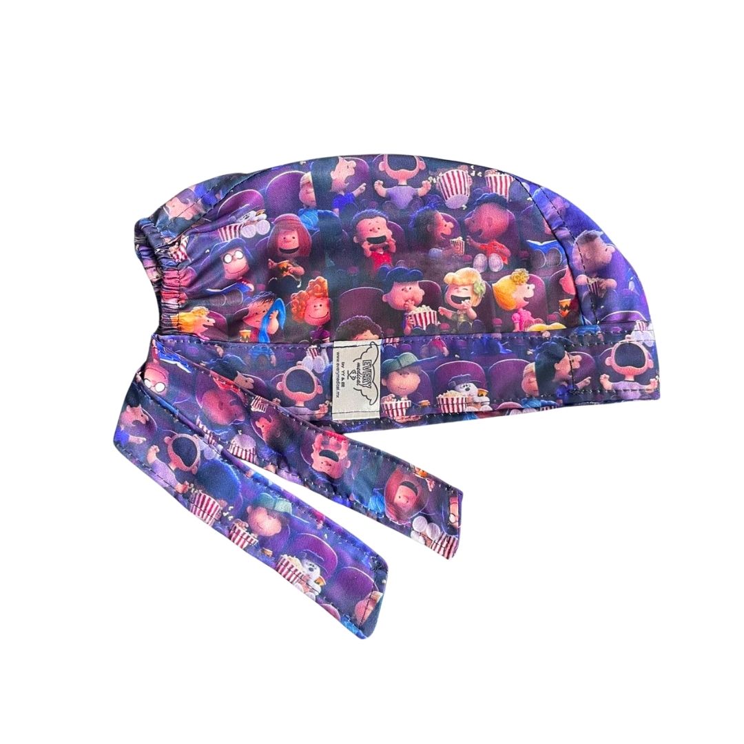 Gorro Quirúrgico Estampado - Charly Brown - Snoopy - Lila
