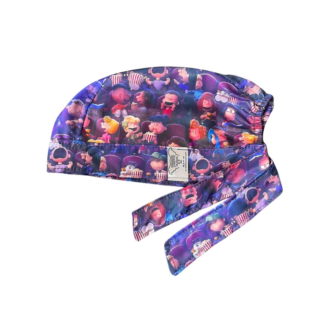 Gorro Quirúrgico Estampado - Charly Brown - Snoopy - Lila