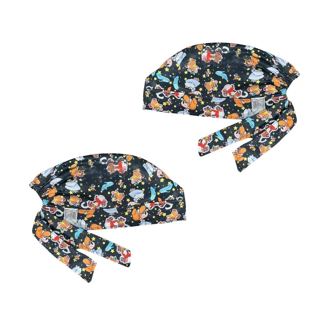 Gorro Medico Quirúrgico - Princesas Disney - Cenicienta - Negro