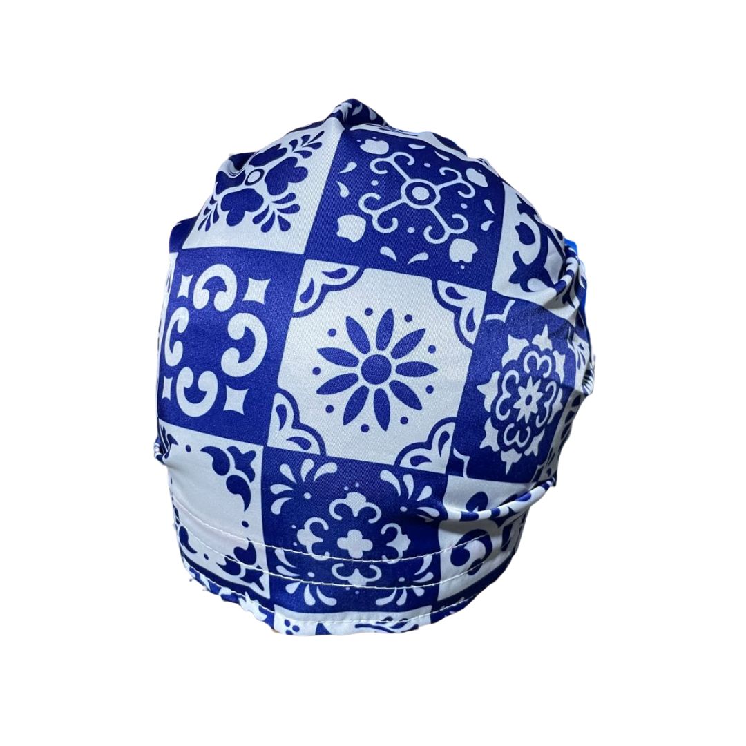 Gorro Medico Quirúrgico - Tipo Bordado Mexicano - Listón - Azul