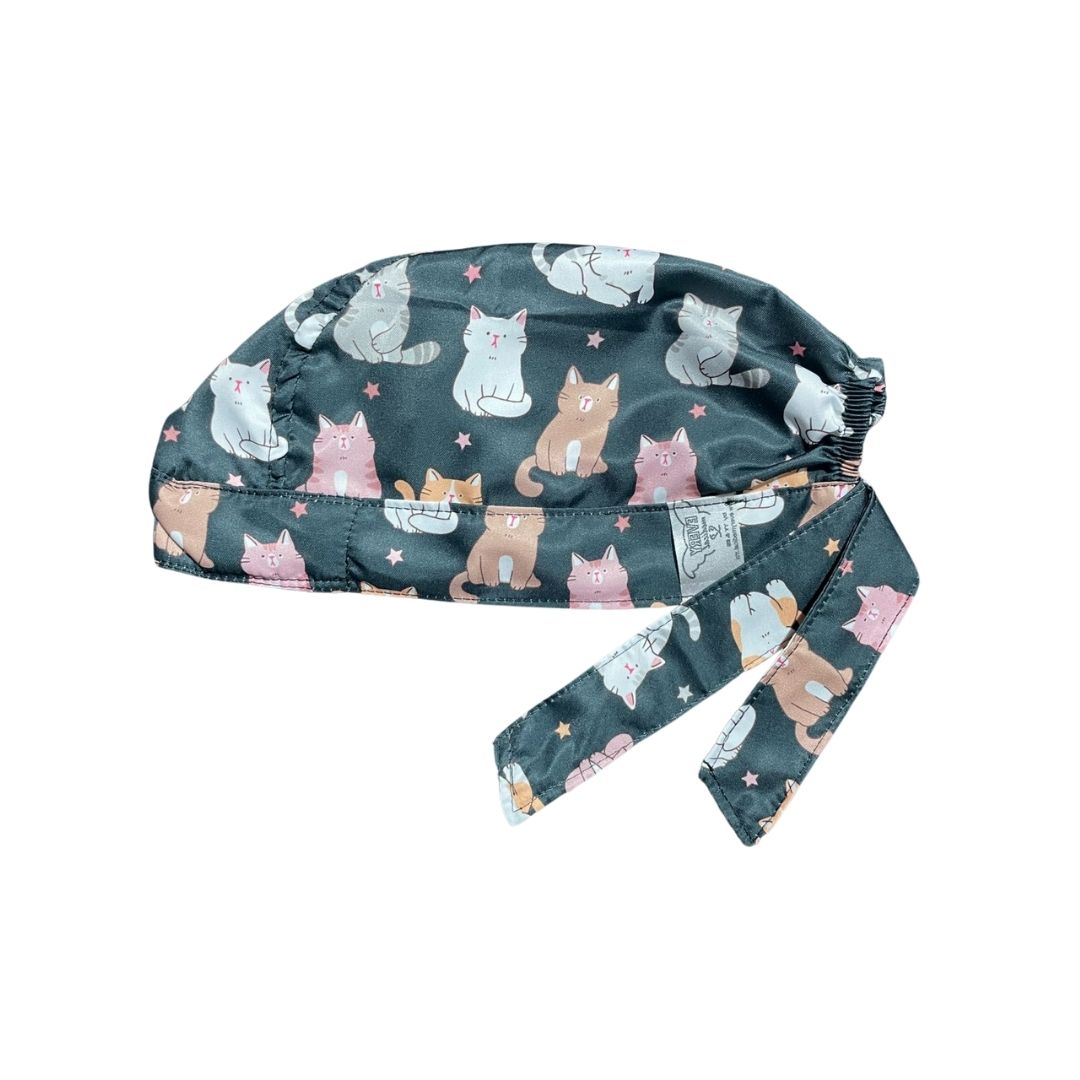 Gorro Medico Quirúrgico - Gatitos - Negro