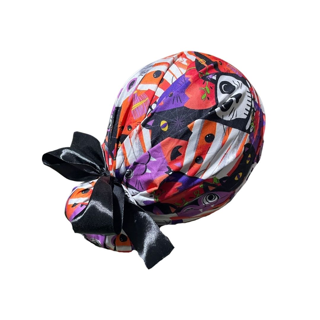 Gorro Medico Quirúrgico - Día De Muertos - Halloween - Listón - GATITOS