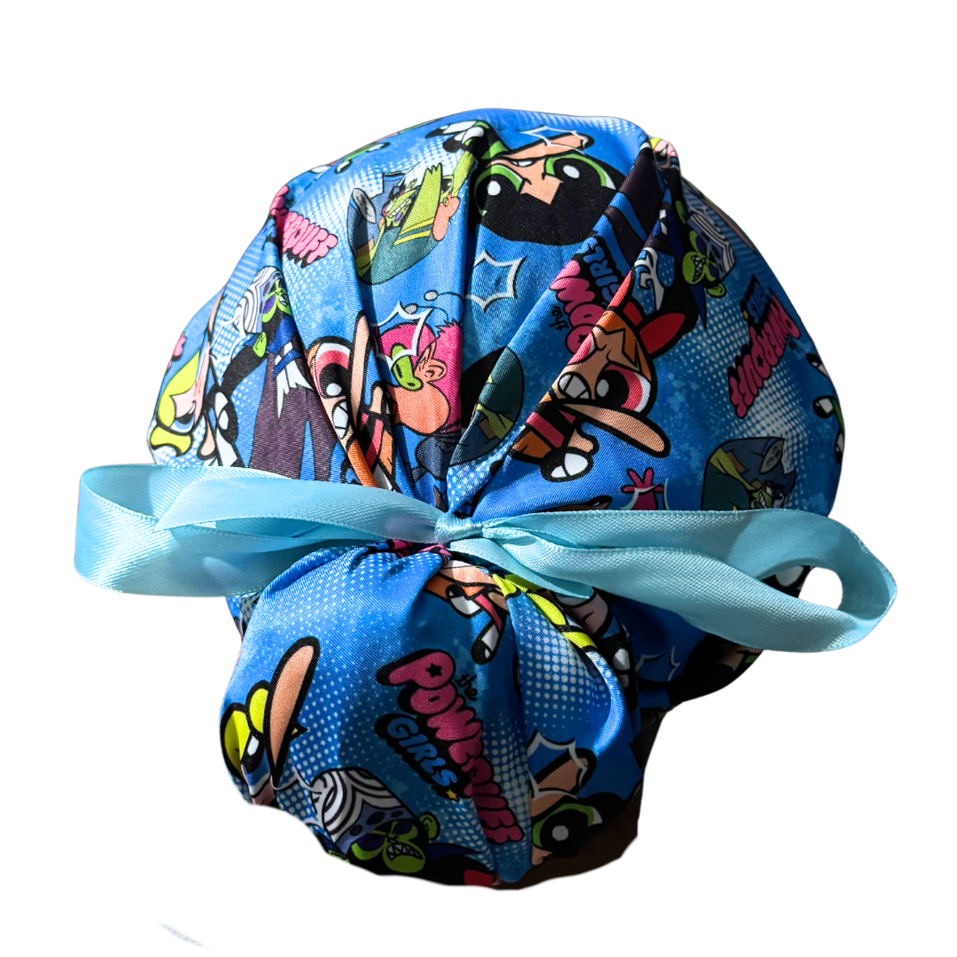 Gorro Quirúrgico Medico Chicas Super Poderosas - Listones Azul marino