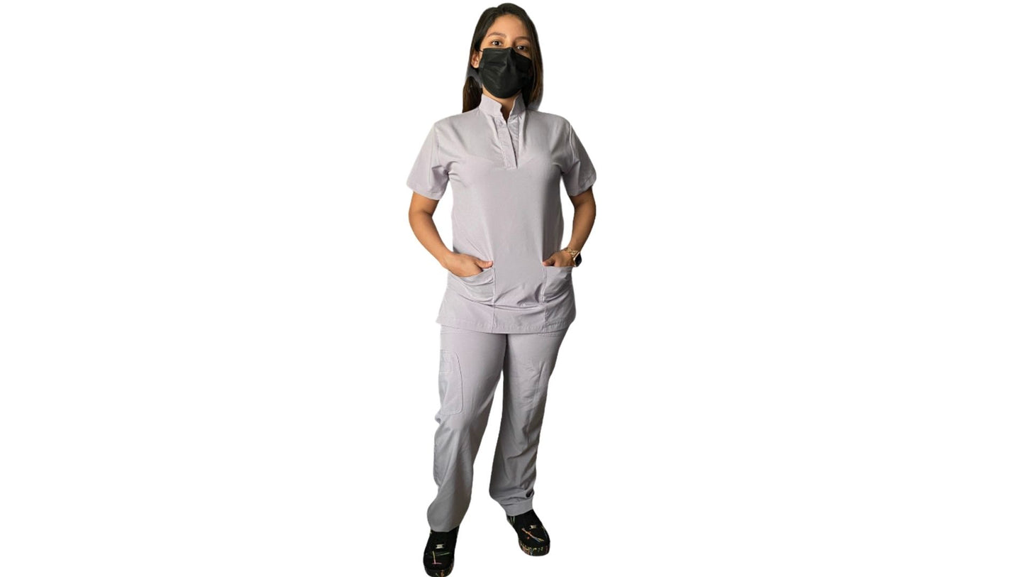 Uniforme Quirúrgico - Mujer - Gris Claro - Modelo Chiapas