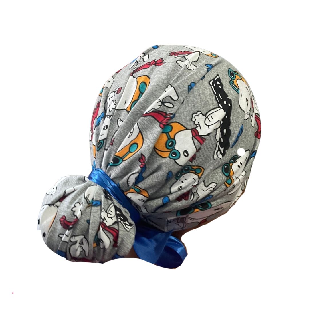 Gorro Medico Quirúrgico - Snoopy - Gris - Listón