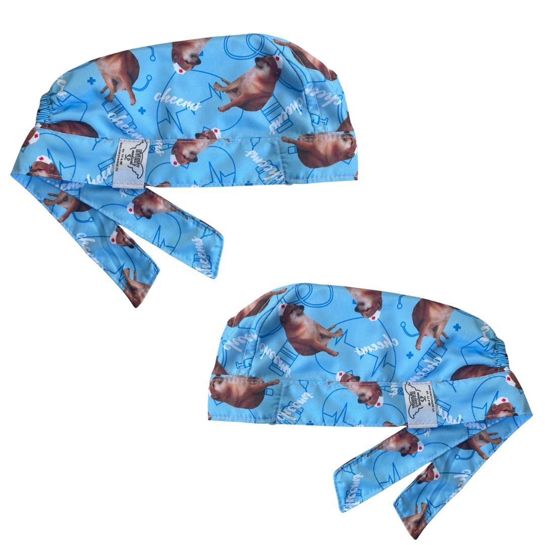 Gorro Quirúrgico Medico - Perro Cheems - Azul