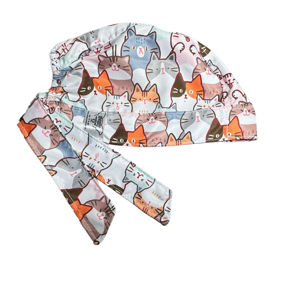 Gorro Quirúrgico - Gatitos - Blanco