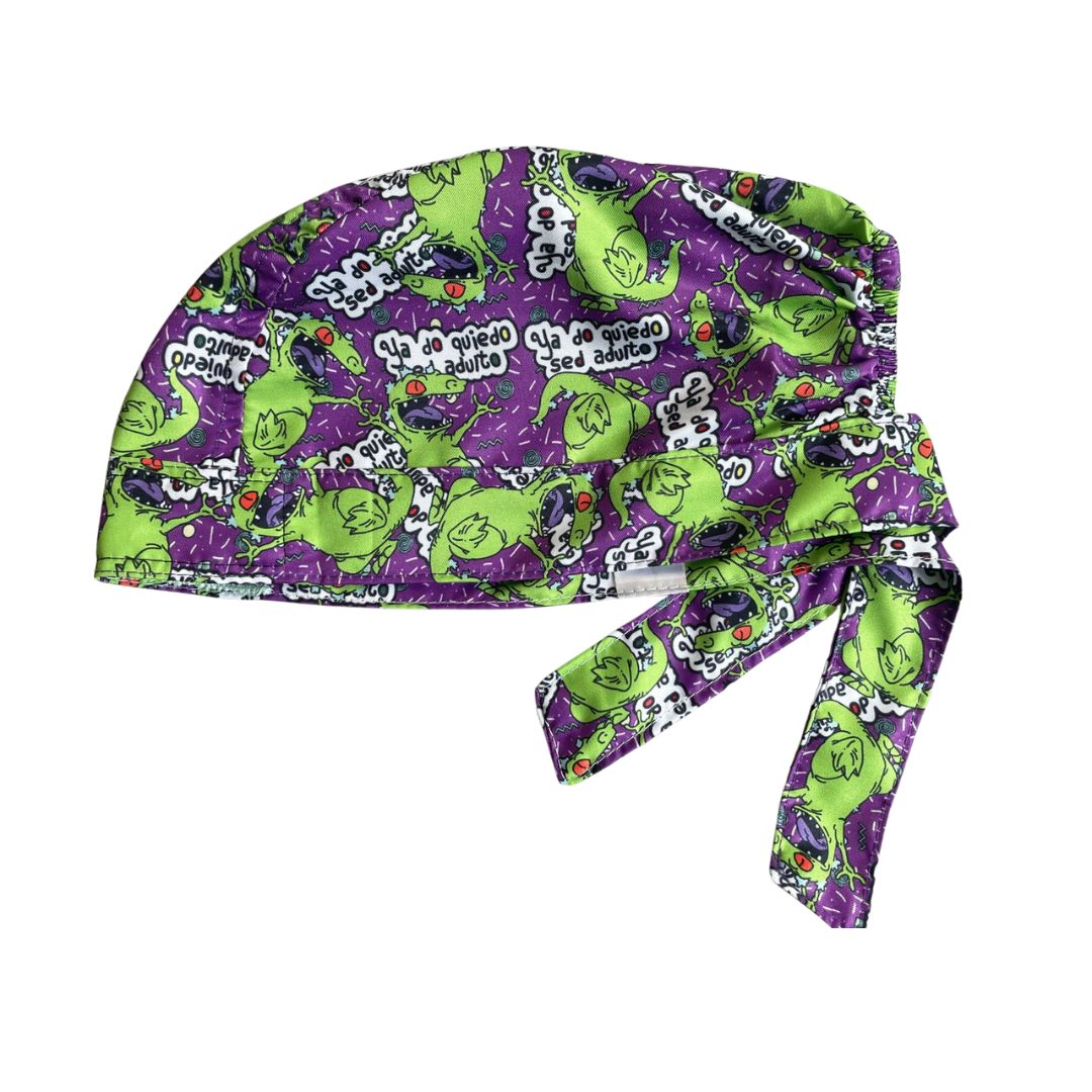 Gorro Medico Quirúrgico - Rugrats - Reptar Morado - Antifluido - Antisudor