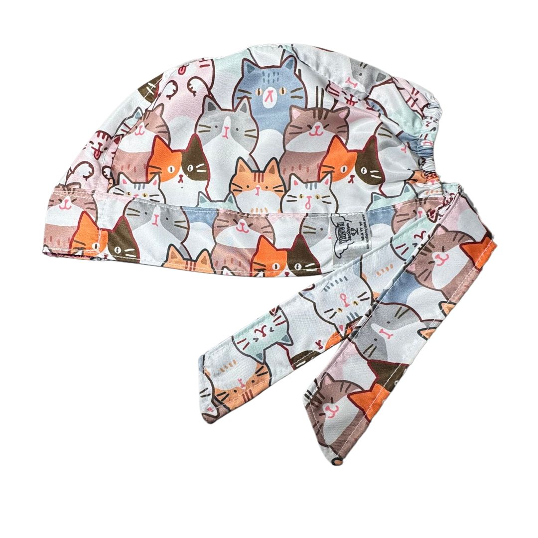 Gorro Quirúrgico - Gatitos - Blanco
