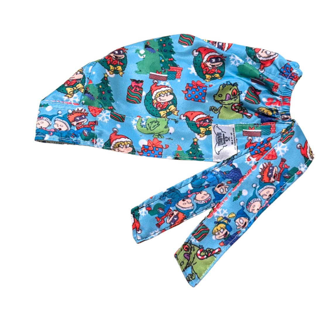Gorro Quirúrgico Medico - Rugrats - Reptar - Navidad - Celeste