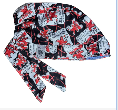 Gorro Medico Quirúrgico - Lilo Y Stitch - Negro