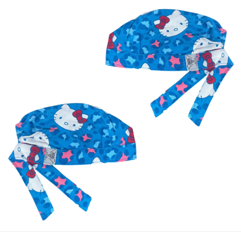Gorro Medico Quirúrgico - Hello Kitty - Azul Claro - Cordones