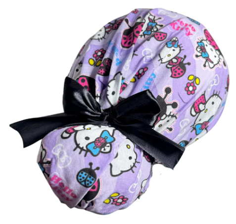 Gorro Medico Quirúrgico - Hello Kitty - Listón - Lila