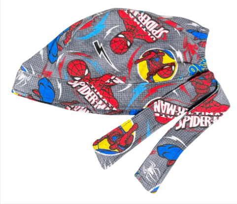 Gorro Medico Quirúrgico - Spiderman - Gris Claro