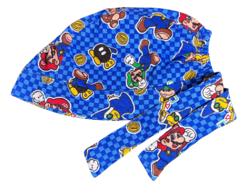 Gorro Medico Quirúrgico - Mario Bros 2 - Azul Marino