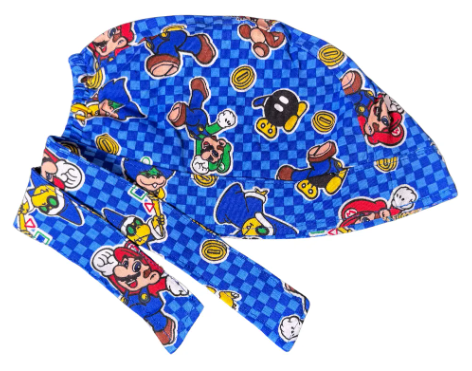Gorro Medico Quirúrgico - Mario Bros 2 - Azul Marino