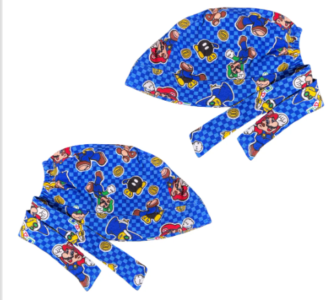 Gorro Medico Quirúrgico - Mario Bros 2 - Azul Marino