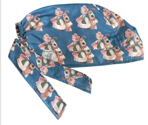 Gorro Medico Quirúrgico - Pelicula - Wallace Y Gromit - Azul Acero