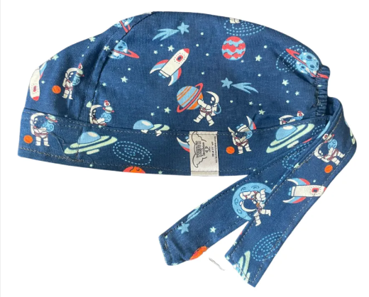 Gorro Medico Quirúrgico - Galaxia - Planetas - Universo - Espacio - Azul