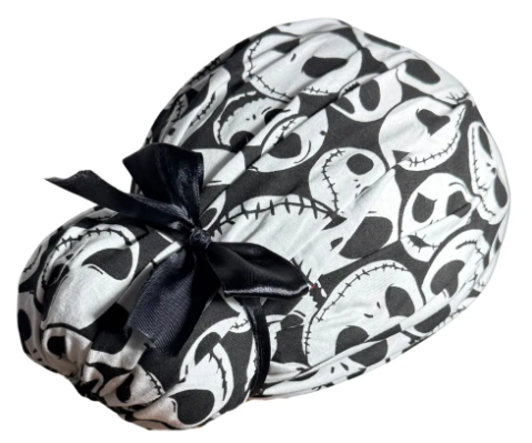Gorro Medico Quirúrgico - El Extraño Mundo De Jack - Listón - Negro