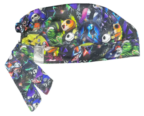 Gorro Medico Quirúrgico - Estampado - El Extraño Mundo De Jack - Negro 5