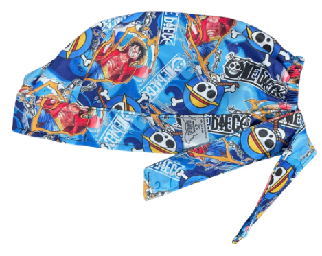 Gorro Medico Quirúrgico - One Piece Luffy - Antisudor - Azul