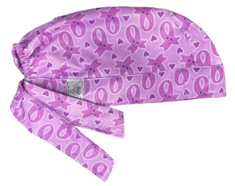 Gorro Medico Quirúrgico - Lucha Contra El Cancer De Mama - Lila