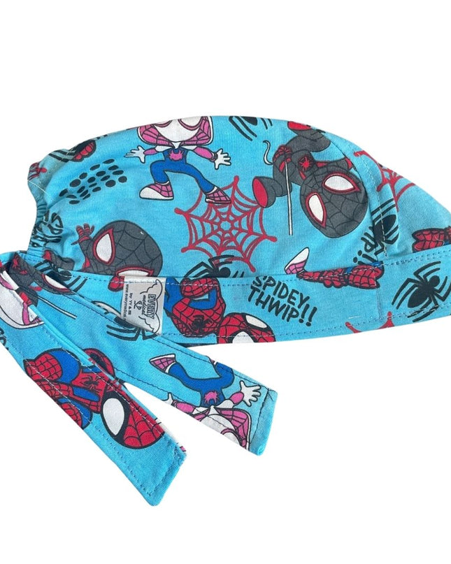 Gorro Medico Quirúrgico - Estampado Baby Spiderman - Cartoon - Azul