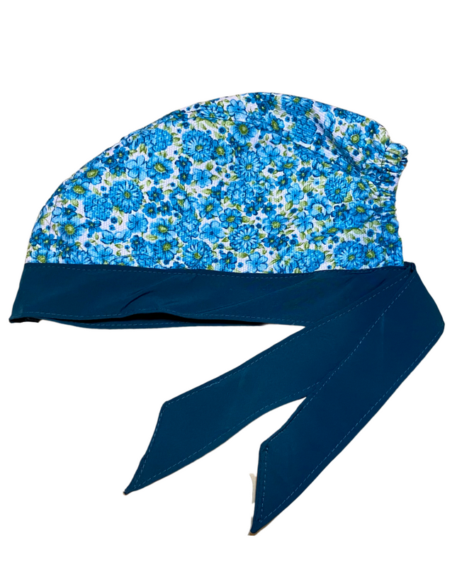 Gorro Medico Quirúrgico Azul Flores - Every Medical -  Dr. Gorrito