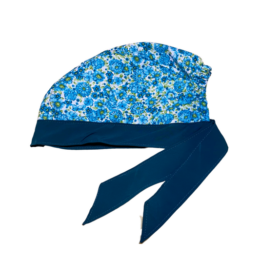 Gorro Medico Quirúrgico Azul Flores