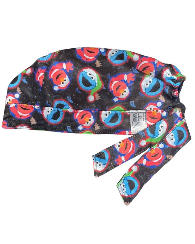 Gorro Medico Quirúrgico - Plaza Sésamo - Come Galletas - Elmo - Navidad - Negro
