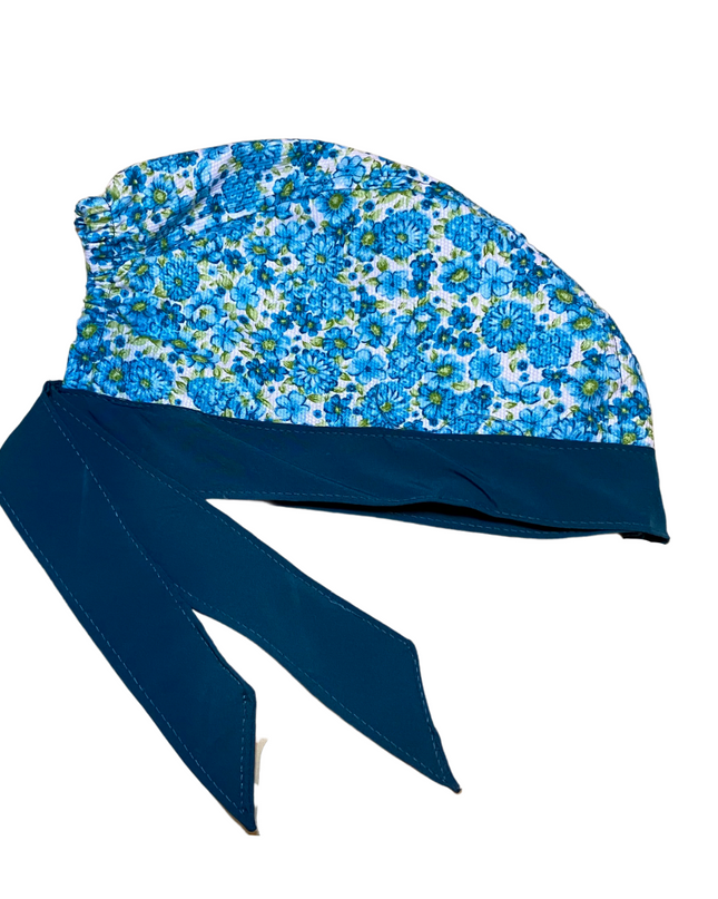 Gorro Medico Quirúrgico Azul Flores - Every Medical -  Dr. Gorrito
