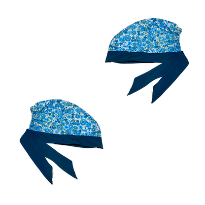 Gorro Medico Quirúrgico Azul Flores