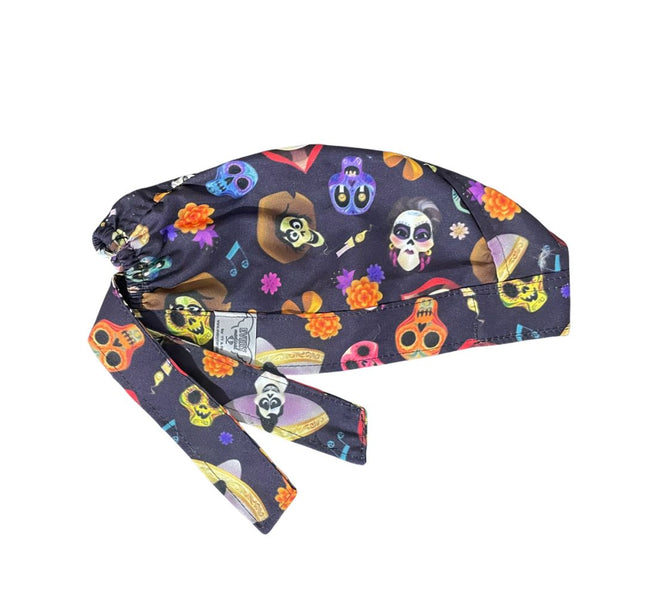 Gorro Medico Quirúrgico - Día De Muertos - Coco 2 - Negro