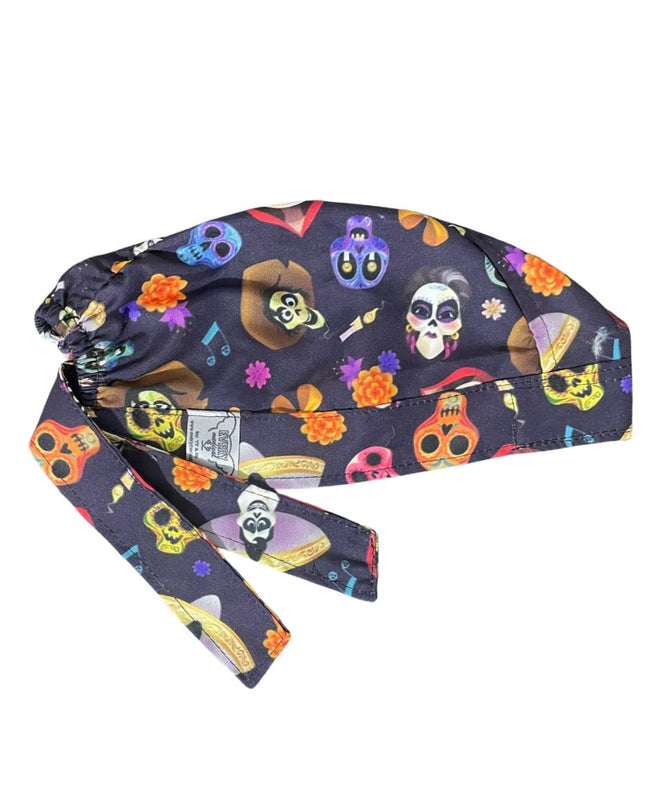 Gorro Medico Quirúrgico - Día De Muertos - Coco 2 - Negro