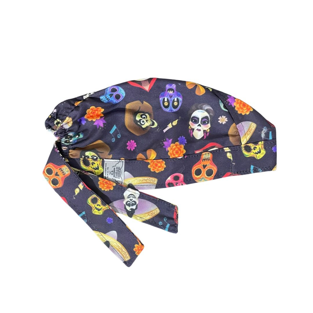 Gorro Medico Quirúrgico - Día De Muertos - Coco 2 - Negro