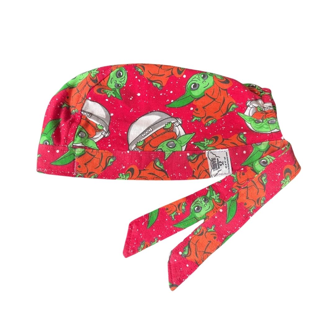 Gorro Quirúrgico - Baby Yoda - Grogu Mandalorian - Rojo