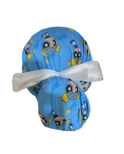 Gorro Quirúrgico Medico - Chicas Super Poderosas - Listón - Celeste