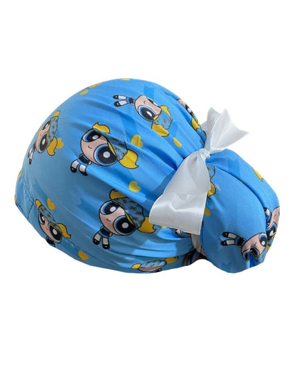 Gorro Quirúrgico Medico - Chicas Super Poderosas - Listón - Celeste