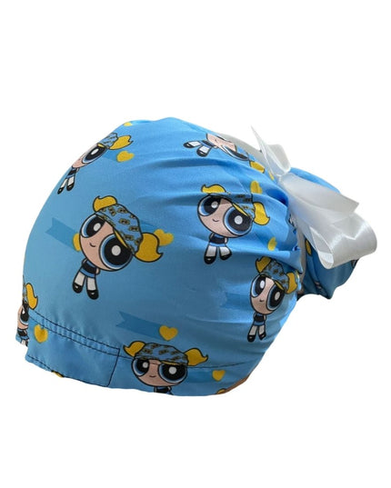 Gorro Quirúrgico Medico - Chicas Super Poderosas - Listón - Celeste