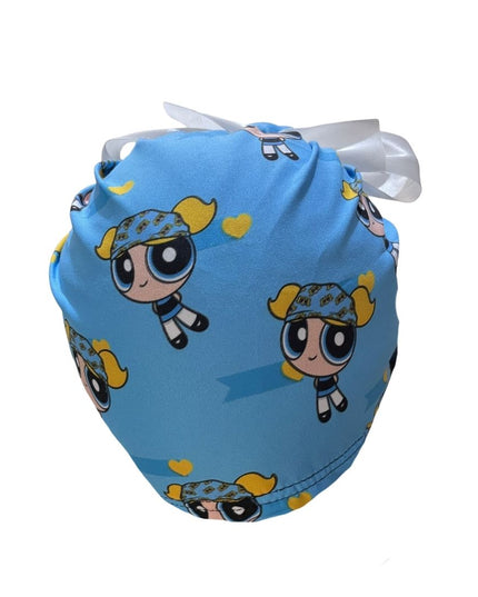 Gorro Quirúrgico Medico - Chicas Super Poderosas - Listón - Celeste